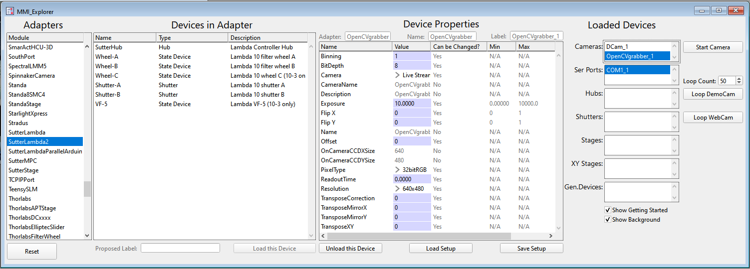 The MMI Explorer panel