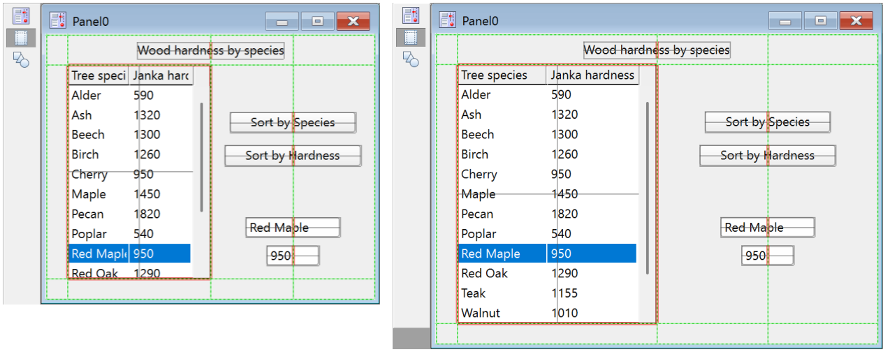 Control panel resizes sanely