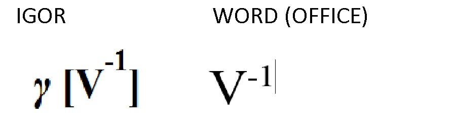 Differences between Igor and Word superscripts using the same font.