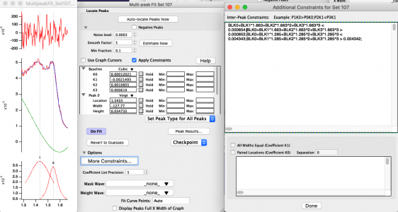 multipeak fit pannel