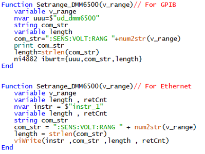 Set a current range on DMM6500