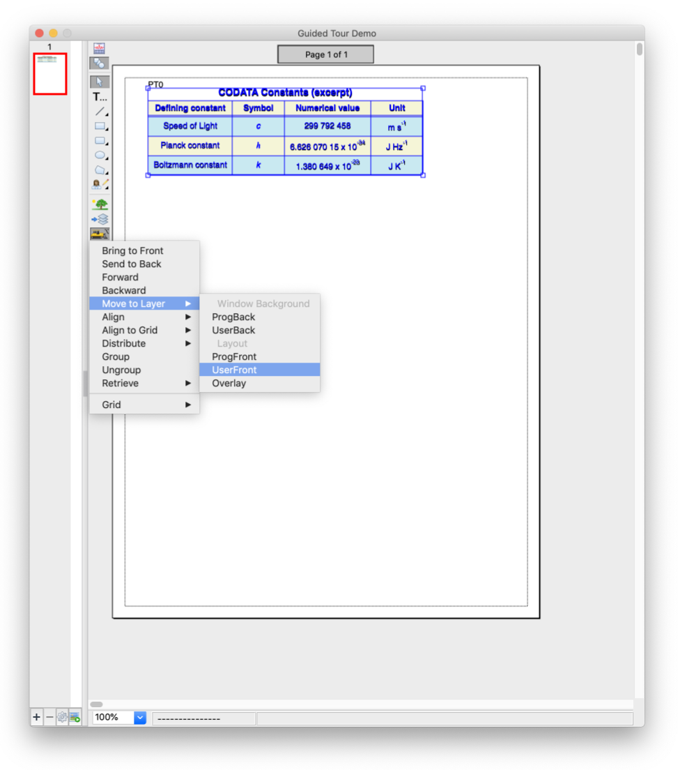 Moving drawing object with the Move To Layer submenu